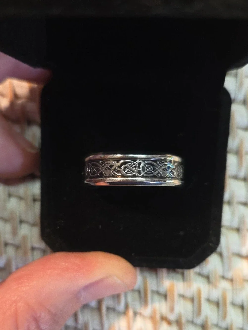 Men's Celtic Pattern Stainless Steel Ring - Silver, Gold, Light Blue, Dark Blue